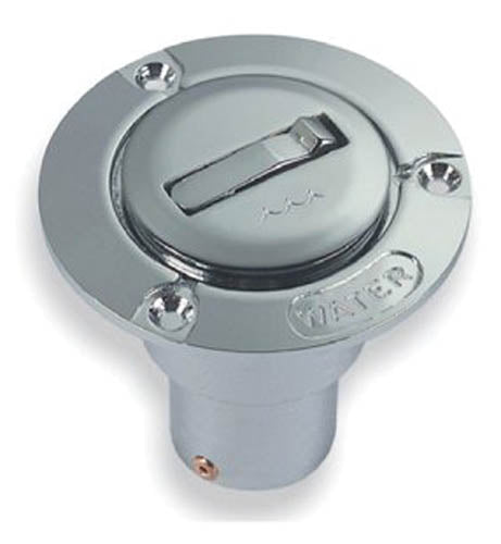 Tappo imbarco acqua ottone cromato 38 mm con leva