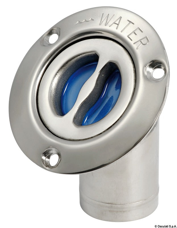 Tappo imbarco acqua inox diametro tubo 38 mm flangia 82 mm inclinato 3518