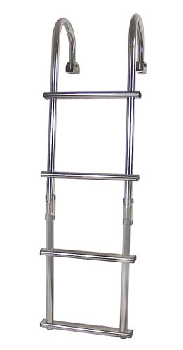 SCALETTA RIBALTABILE 5 GRADINI con braccioli INOX - 3776
