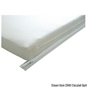 Canalina in PVC semirigido bianco per cuscinerie osculati 44.010.02 - 2 metri -
