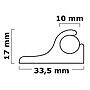 Canalina in PVC semirigido bianco per cuscinerie osculati 44.010.02 - 2 metri -