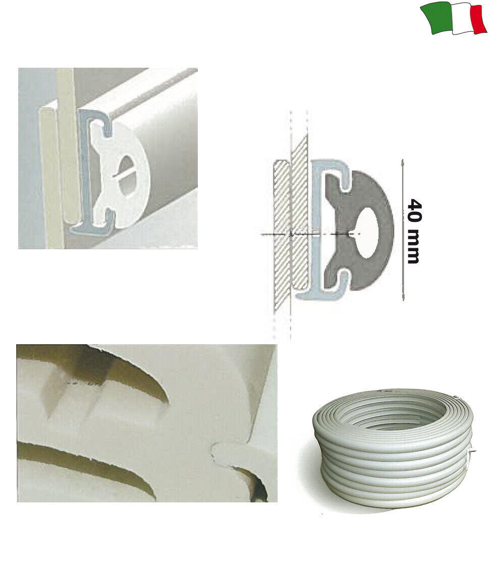 PROFILO PARABORDO PVC 40 mm - 24 mt Nero