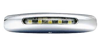 Luce di cortesia cromata 5 led BLU senza incasso 80x18 mm - 2661