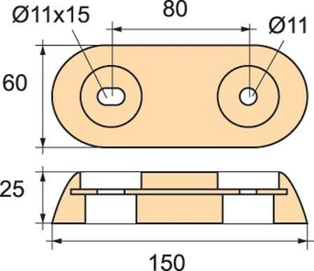 ANODO FONP TIPO vetus poppa 0,9 kg 2713